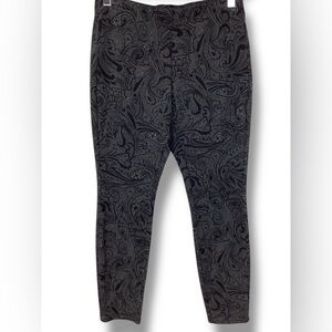 Miracle Body Dark Gray Paisley Leggings Cropped Stretch